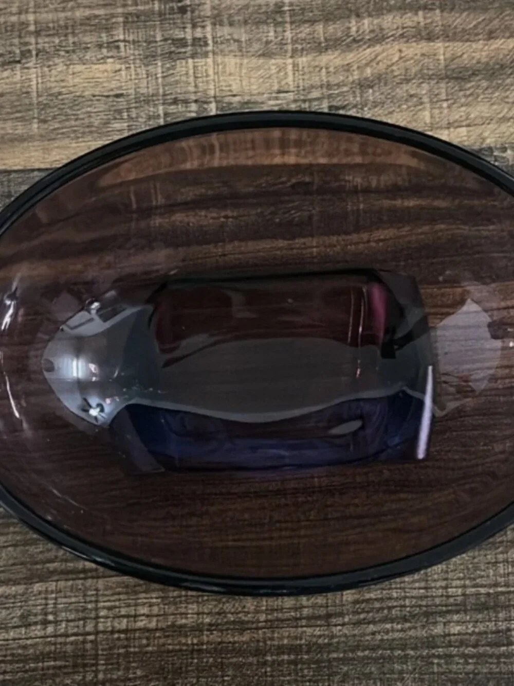 Vintage Viking Glass #1048 Scroll Oval Bowl Amethyst Purple Footed MCM 1954
